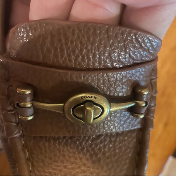 COACH Shoes Womens Size 8B Brown Leather CROSBY DRIVER Slip On Flat Turnlock - Picture 7 of 8